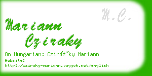 mariann cziraky business card